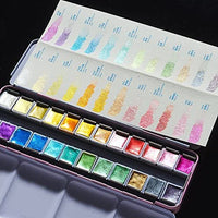 Colores Paul Rubens Artist Grado Acuarela Pasteles Sólidos de Viaje Bolsillo Set Gouache Pintura con Caja de Metal - Arteztik
