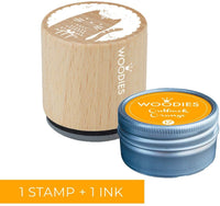 Woodies - Sello de gato con almohadilla de tinta naranja de Outback, sello de goma de madera y almohadilla de tinta para manualidades y tarjetas - Arteztik
