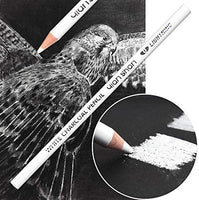 2 Pcs White Sketch Charcoal Pencils -Professional Hight Quality Sketch Highlight White Charcoal Wooden Pencils for Artist Drawing, Sketching, Blending - Arteztik
