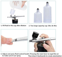 REEXBON Kit de aerógrafo inalámbrico, portátil, juego de pistola de aire con compresor, recargable, sin cable, para decoración de tartas, maquillaje, arte de uñas, modelo, pintura, tatuaje, manicura - Arteztik
