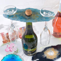 Kapmore - Soporte de resina para posavasos de vino, moldes de resina para manualidades, posavasos de silicona y resina + molde para estante de vino de resina, para hacer posavasos - Arteztik
