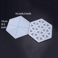 BoomYou - Juego de 2 moldes de silicona epoxi para posavasos, moldes hexagonales triangulares para fundición con resina cemento de hormigón decoración del hogar – Triángulo de rayas y hexágono - Arteztik
