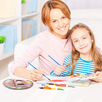 60 brochas planas para palés de pintura con 5 paletas redondas para niños, pinceles de pintura para niños, pinceles de nailon, cepillo pequeño, pintura acrílica, acuarela, pintura para artistas, pintura, fiesta, aula - Arteztik

