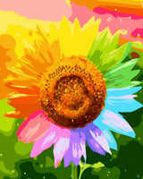 Pintura de varios números para adultos, niños, principiantes, fácil acrílico sobre lienzo, 16.0 x 20.0 in, con pinturas y pinceles, colorido girasol (sin marco) - Arteztik
