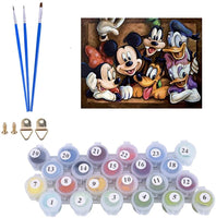 Karyees Kit de pintura por números de 20.0 x 16.0 in, pintura al óleo por números Mickey &Duck DIY lienzo por números de pintura acrílica, kits de manualidades para decoración de pared del hogar, Mickey Mouse y Donald Duck - Arteztik
