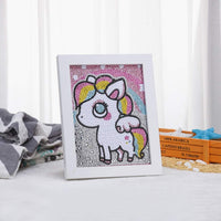 Kit de pintura de diamantes 5D para niños, kit completo de pintura por número para niños, bordado de diamantes de imitación, decoración de pared para el hogar (Pony) - Arteztik
