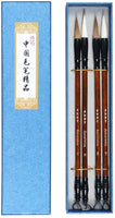 Wancetang - Juego de 4 pinceles chinos para caligrafía (pelo de lobo, pincel sumi, pincel para práctica de pintura kanji) - Arteztik
