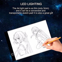 Alimentado por USB ultrafina A4 LED Tablero de Trazado de Bloc de dibujo animación caja de luz caja de luz, Tablet lona en blanco para pintar - Arteztik
