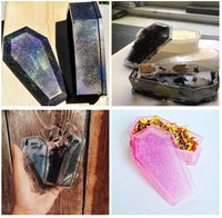 Juego de 7 moldes de silicona de resina KHTAA, moldes de resina para ataúd, incluye moldes para caja de joyas, murciélago, búho, calabaza, araña, manos de calavera, llavero con forma de molde para Halloween - Arteztik
