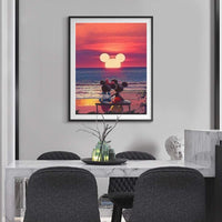 Karyees pintura por números Disney DIY pintura por números kits DIY lienzo pintura por números Disney Sunset Beach acrílico pintura para decoración del hogar por números para adultos niño principiante Disney Beach16 x 20 in - Arteztik
