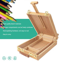Caballete de mesa ajustable, caballete de madera de haya premium, funda de almacenamiento portátil de madera, cómoda y portátil para transportar - Arteztik
