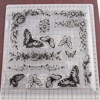 Tikkii - Sellos transparentes con diseño de mariposas para hacer tarjetas y álbumes de recortes, 8.0 x 8.0 in - Arteztik
