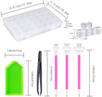 PP OPOUNT 24 piezas herramientas de pintura de diamante 5D DIY accesorios de pintura de diamante kits de punto de cruz con 28 ranuras caja de bordado de diamante para bricolaje arte arte arte arte arte arte arte - Arteztik
