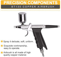 Kit de aerógrafo, Fy-Light Dual Action Air Brush Kit para juego completo para proyectos de arte y manualidades de uso general de tatuajes de maquillaje de uñas modelo de ferrocarril - Arteztik
