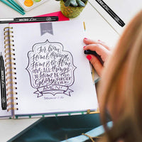 Bolígrafos de letras a mano, bolígrafos de caligrafía negros para principiantes escribiendo, dibujos, dibujos, ilustraciones de acuarela, diario bala, álbumes de recortes, juego de 8 - Arteztik

