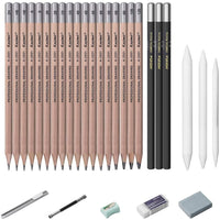 Sketching Pencil Set, Drawing Pencils and Sketch Kit,30-Piece Complete Artist Kit Includes Graphite Pencils,Charcoal Pencils, Paper Erasable Pen, Sketch Pencils Set for Drawing - Arteztik
