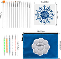 Kyrieval Mandala Dotting Tools Set con plantillas para rocas madera pintura de pared y proyectos de arte para colorear (54 piezas) - Arteztik
