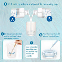 Resina epoxi de resina de cristal transparente y endurecedor Kit de fundición de resina epoxi para joyería de arte, manualidades, revestimiento de madera de mesa - Arteztik
