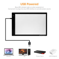 XCSOURCE A4 caja de luz ultra slim LED Light Pad Artcraft tablero de dibujo plantilla Tracing tatuaje Copia mesa Pad con brillo ajustable xc702 - Arteztik
