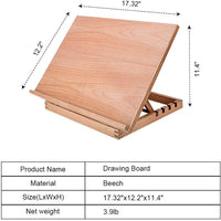 Pizarra de dibujo para artistas, tamaño A3, madera de haya, caballete de escritorio ajustable de 4 posiciones, caballete de escritorio para pintar, apto para niños, principiantes y artistas profesionales - Arteztik
