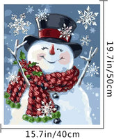 Blovec DIY pintura por números para adultos acrílico pintura al óleo por números kits de arte manualidades para la decoración de la pared del hogar 16 x 20 pulgadas (muñeco de nieve con sombrero) - Arteztik
