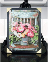 Kit de pintura de diamante redondo completo 5D, kit de pintura de diamante de imitación de bricolaje para adultos bordado artes decoración del hogar maceta en el taburete 11.8x15.7 pulgadas - Arteztik
