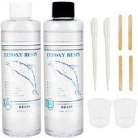 Resina epoxi de resina de cristal transparente y endurecedor Kit de fundición de resina epoxi para joyería de arte, manualidades, revestimiento de madera de mesa - Arteztik

