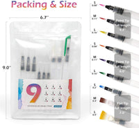 Juego de pinceles de acuarela – Super fácil de usar y llenar, juego de pinceles de acuarela de 9 piezas para lápices de colores solubles en agua, pincel acuático para principiantes, regalo de vuelta a la escuela - Arteztik
