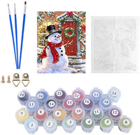 Kimily DIY pintura por números para adultos niños Navidad pintura por números DIY pintura acrílica pintura por números pintura Kit de casa pared sala dormitorio decoración Navidad muñeco de nieve - Arteztik

