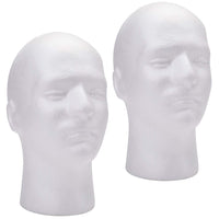 Foraineam - Juego de 2 cabezales de espuma de poliestireno masculino de 11.0 in, maniquí de espuma para pelucas, sombreros y gafas - Arteztik
