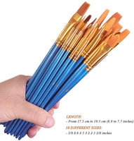 BOSOBO pinceles de pintura redondos puntiagudos, 4 juegos de 10 unidades de pinceles de pintura en miniatura de punta fina de nailon para acuarela de aceite acrílico, cuerpo de uñas, pintura por números, arte de modelos y rocas - Arteztik
