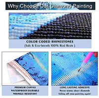 XPCARE Kit de pintura de diamantes, redondo, broca completa, kit de pintura de diamantes 5D por número, para decoración de pared del hogar, adultos y niños, 12 x 12 pulgadas, luna - Arteztik
