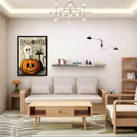 Pintura de diamantes 5D para Halloween, kit por número, para adultos, calabaza negra, gato, fantasma, pintura de diamante con instrucciones de detalles (idioma español no garantizado), decoración de pared para el hogar, 12 x 14 pulgadas - Arteztik
