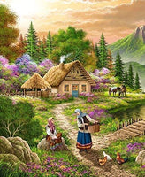Kit de pintura de diamante 5D con perforación completa, paisaje campestre, pintura de bordado con diamantes de imitación, arte para decoración de pared del hogar, 12 x 16 pulgadas - Arteztik
