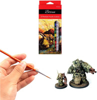 Juego de pinceles de pintura esmaltada, 11 piezas, kit de pintura detallada para artistas, modelo, miniatura, acrílico y pintura de acuarela - Arteztik
