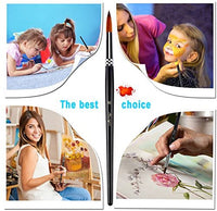 Amagic - Juego de 9 pinceles de punta plana con estuche para acuarela de aceite acrílico, kits de pintura profesional con puntas de nailon sintético, mango largo de madera - Arteztik
