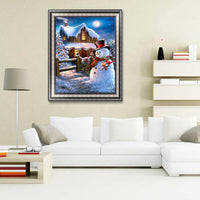 JLHATLSQ 5D Kit completo de pintura de diamante para hacer manualidades, kit de perforación por número, pintura de diamante de imitación de cristal para bordar, arte para decoración de pared del hogar, regalo de Navidad, muñeco de nieve (12 x 16 pulgadas) - Arteztik
