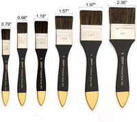 Juego de 6 pinceles de pintura plana para Gesso, barnices, pintura acrílica, acuarela, madera, pared, limpiador de muebles. - Arteztik
