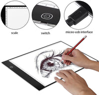 Tablero de rastreo LED portátil A4 para dibujo de plantillas, delgado, caja de luz, mesa para tatuaje artístico artista - Arteztik
