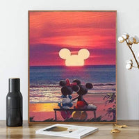 Karyees pintura por números Disney DIY pintura por números kits DIY lienzo pintura por números Disney Sunset Beach acrílico pintura para decoración del hogar por números para adultos niño principiante Disney Beach16 x 20 in - Arteztik
