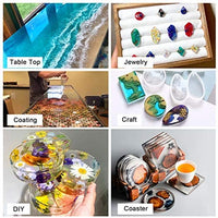 Kit de revestimiento de cristal transparente de resina epoxi 33.8 fl oz/38.4 oz – 2 piezas de resina de fundición para arte, manualidades, fabricación de joyas, mesas de río, guantes, taza de medición y palos de madera - Arteztik
