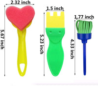 60 esponjas de espuma de pintura, pinceles de pintura, herramientas de dibujo, kits de pintura para niños, arte temprano y manualidades, aprendizaje - Arteztik
