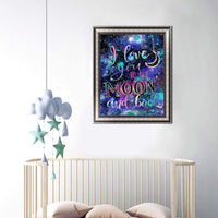 Kit de pintura de diamante 5D por números, pintura de diamantes de imitación de cristal, para decoración de la pared del hogar, taladro, te quiero a la luna y la espalda, s - Arteztik
