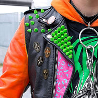 Punk Skull Ghost latón remache tornillo, remaches, para bolso, gorro, chaqueta, cinturón de motocicleta, pantalones vaqueros, gargantilla de cuero, accesorio de artesanía punk (6 unidades, 0.6 × 1 pulgada), color negro - Arteztik
