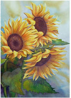 Pintura de diamante 5D redonda de diamante bordado arte lienzo para decoración de la pared del hogar, 12.0 x 16.0 in, (girasol) - Arteztik

