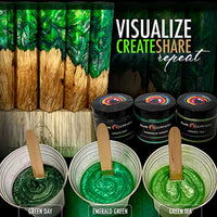 Pigmento en polvo de Mica "té verde" (1.76 oz), aditivo multiusos para manualidades y manualidades, carpintería, bombas de baño naturales, resina, pintura, epoxi, jabón, esmalte de uñas, bálsamo de labios (té verde, 1.76 oz). - Arteztik
