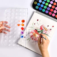 Juego de pintura de acuarela de 48 colores actualizados, lavable, con 3 pinceles y paleta, no tóxico para niños, adultos, principiantes y artistas, haz que tu pintura hable - Arteztik
