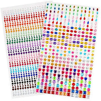 UnityStar - Juego de 900 pegatinas autoadhesivas con diamantes de imitación, para Halloween, Navidad, manualidades, maquillaje, festivales, carnaval, 3, 4 o 0.197 in, con 15 colores - Arteztik
