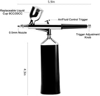 LATITOP Kit de aerógrafo actualizado, mini pistola de aire portátil con kit de compresor de aire silencioso kit de pintura para decoración de tartas maquillaje arte uñas modelo pintura tatuaje manicura - Arteztik
