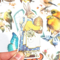 Juego de 120 pegatinas para álbumes de recortes, planificador de diarios, manualidades, álbumes de recortes, 30 diseños cada uno (conejo de mariposa) - Arteztik
